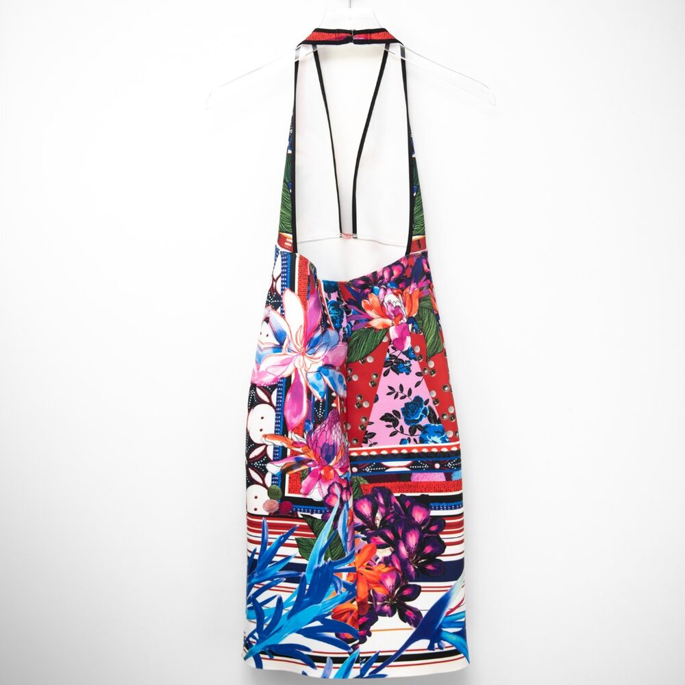 Clover Canyon Floral Geometric Print Multicolor Halter Neck Colorful Size Small - Picture 2 of 6